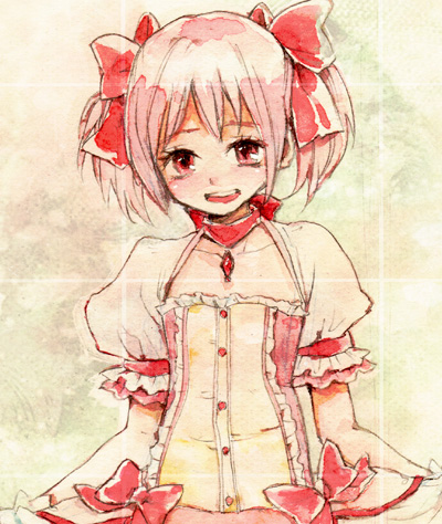 kaname madoka (mahou shoujo madoka magica) drawn by kuma_(crimsonvanilla)