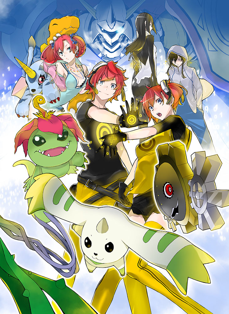 agumon, omegamon, gabumon, terriermon, palmon, and 6 more (digimon and 1 more) drawn by yasuda_suzuhito
