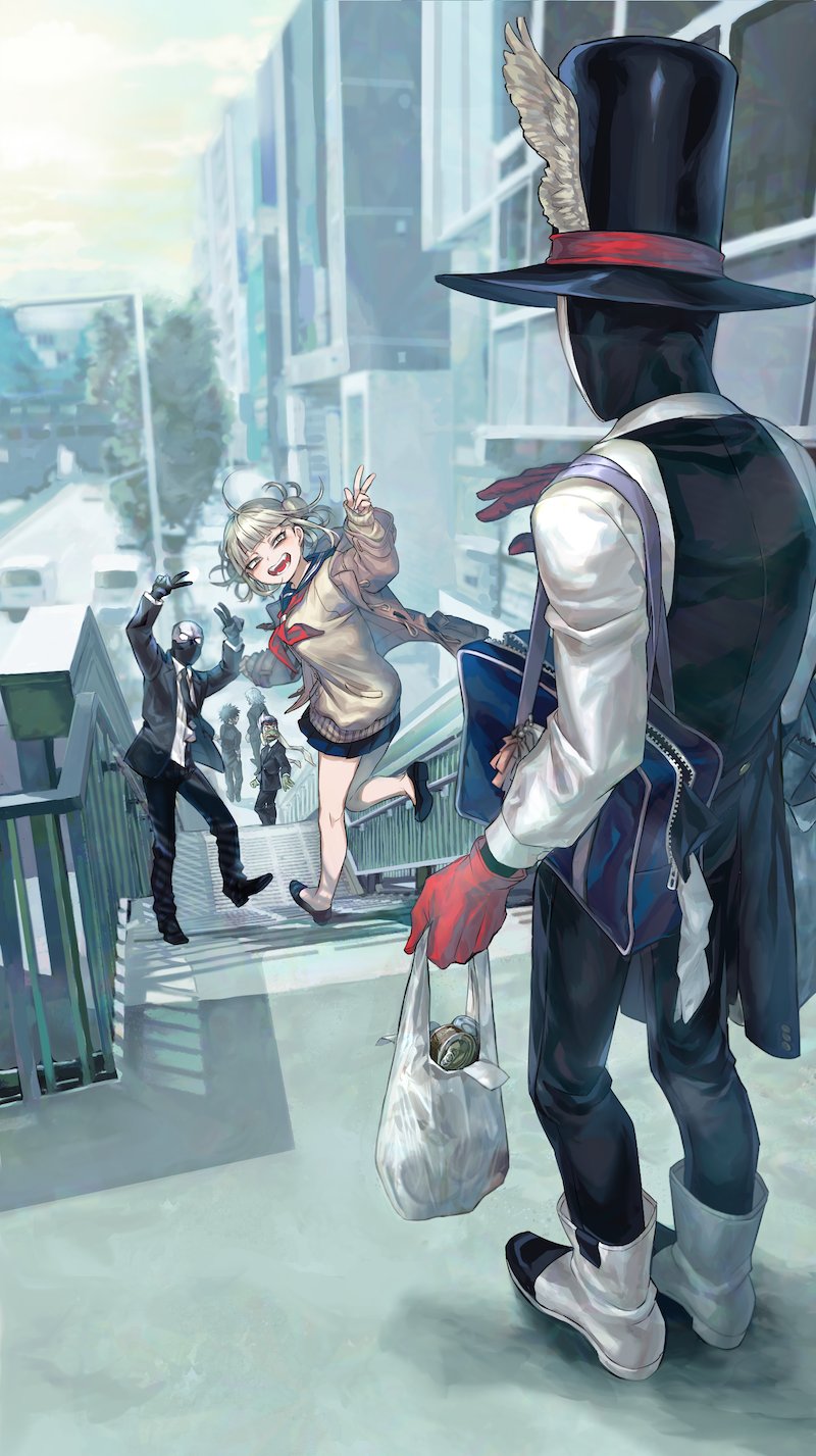 toga himiko, dabi, shigaraki tomura, twice, mr. compress, and 1 more (boku no hero academia) drawn by gb0071fg