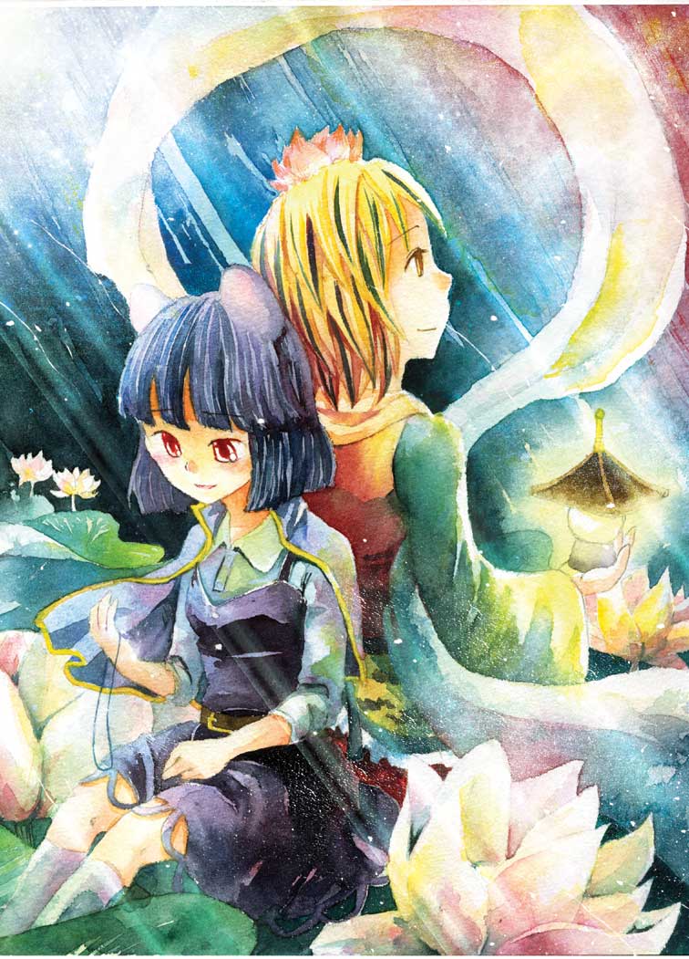 nazrin and toramaru shou (touhou) drawn by shiroaisa