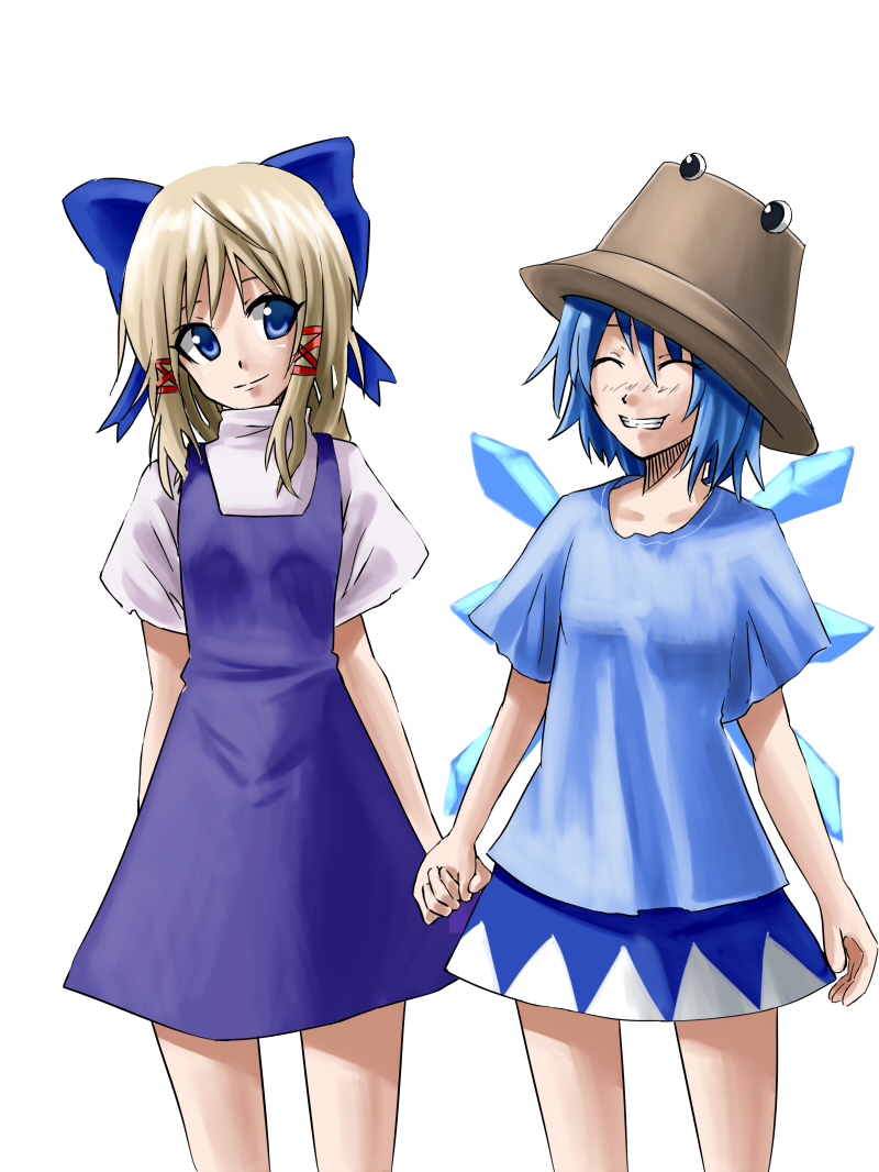 cirno and moriya suwako (touhou) drawn by bokuden