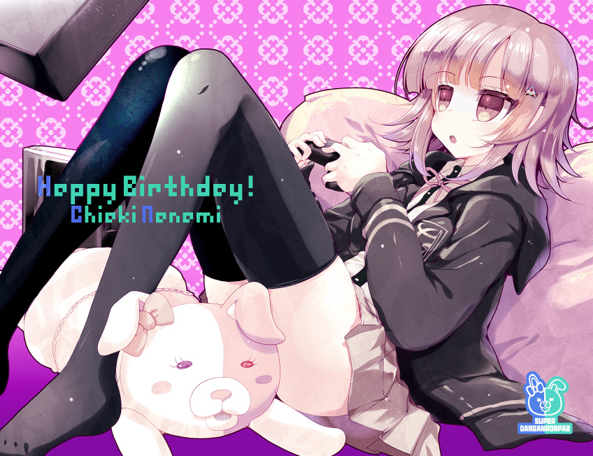 nanami chiaki and monomi (danganronpa and 2 more) drawn by akahito