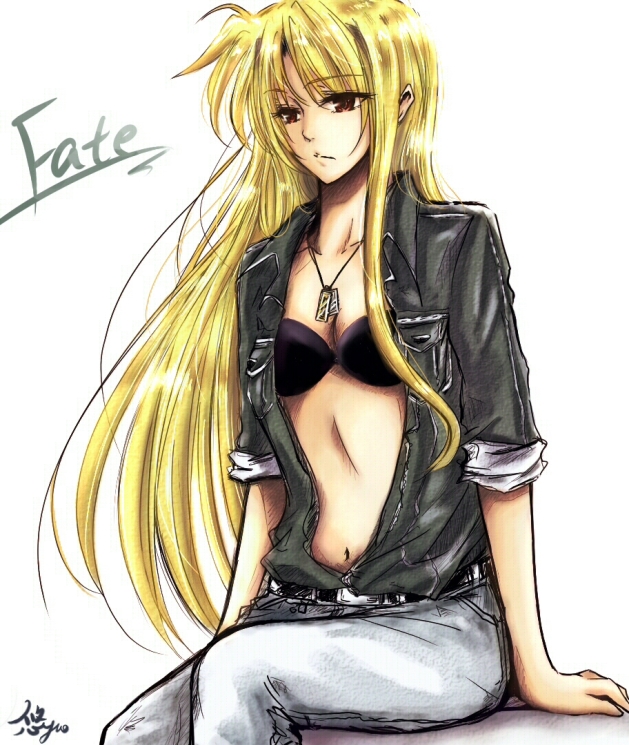 fate testarossa (lyrical nanoha and 1 more) drawn by yuuyu_(777)