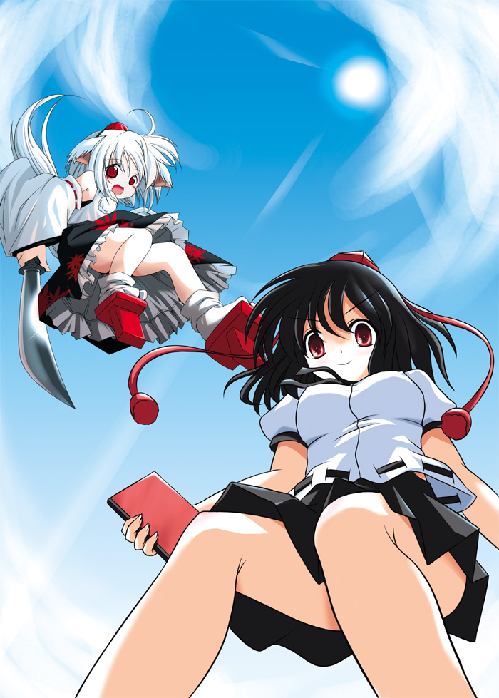 shameimaru aya and inubashiri momiji (touhou) drawn by nisu