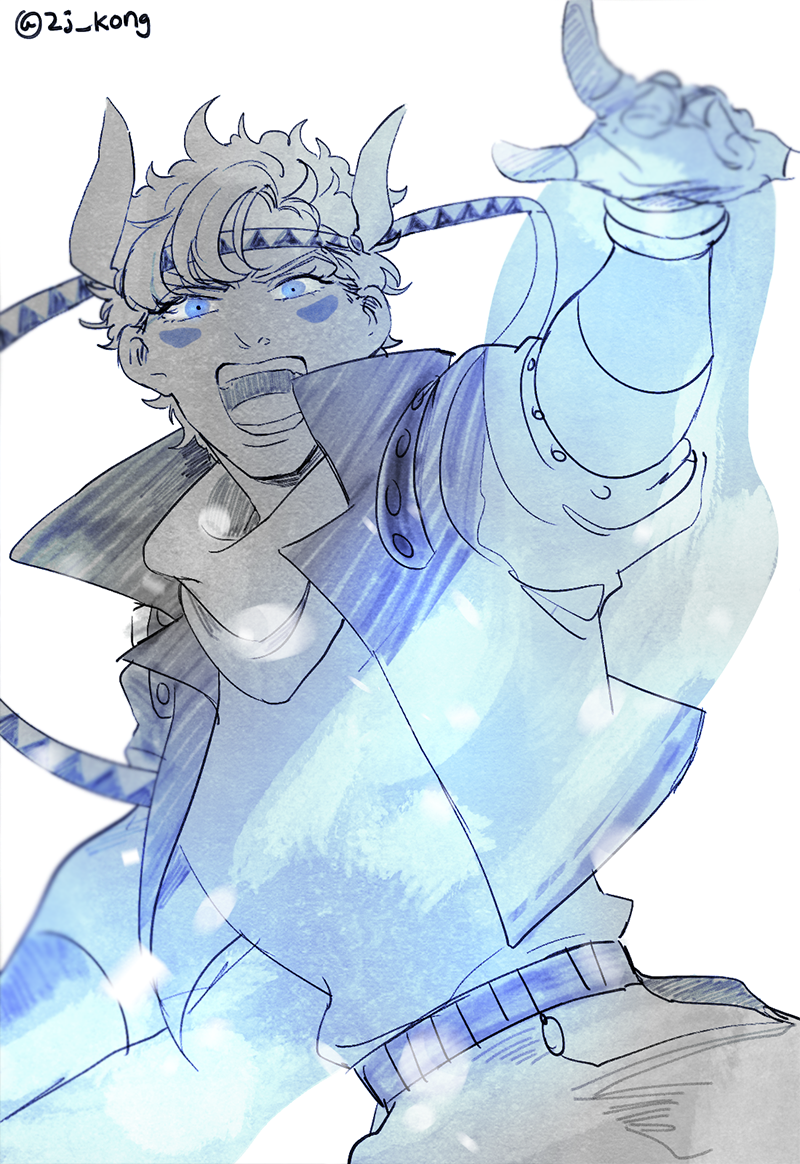 caesar anthonio zeppeli (jojo no kimyou na bouken and 1 more) drawn by kong_(kdo7)