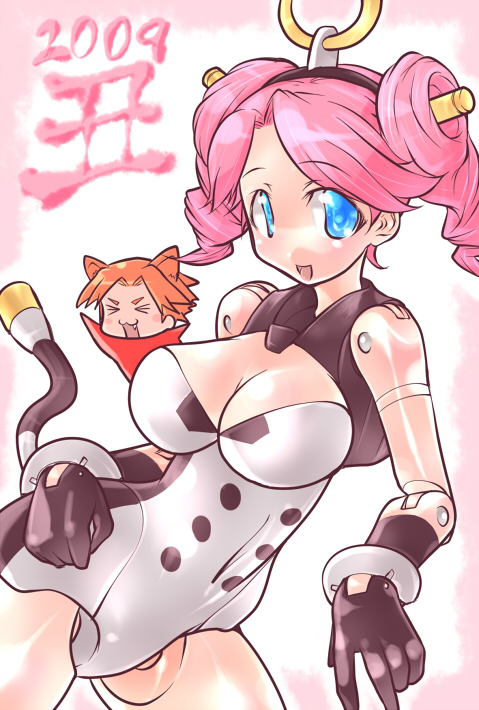 vitulus and tigris (busou shinki) drawn by darui_hito