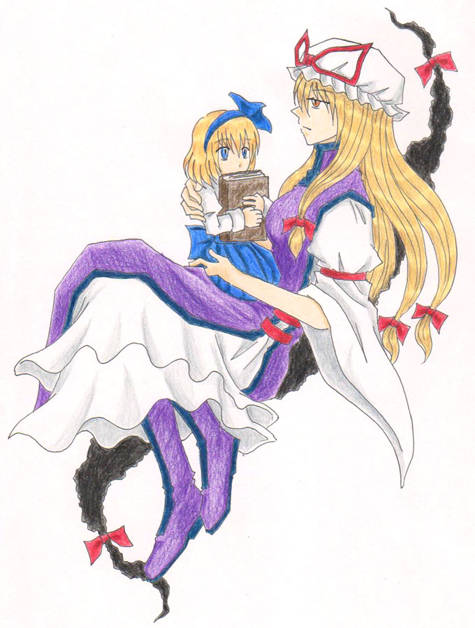 alice margatroid and yakumo yukari (touhou) drawn by jiyuu_cho