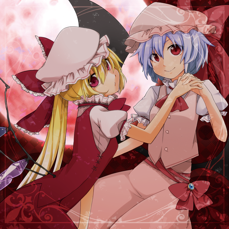 remilia scarlet and flandre scarlet (touhou) drawn by kishiro_azuhito