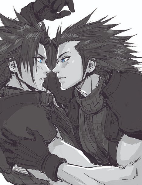 zack fair (final fantasy and 3 more) drawn by spykeee
