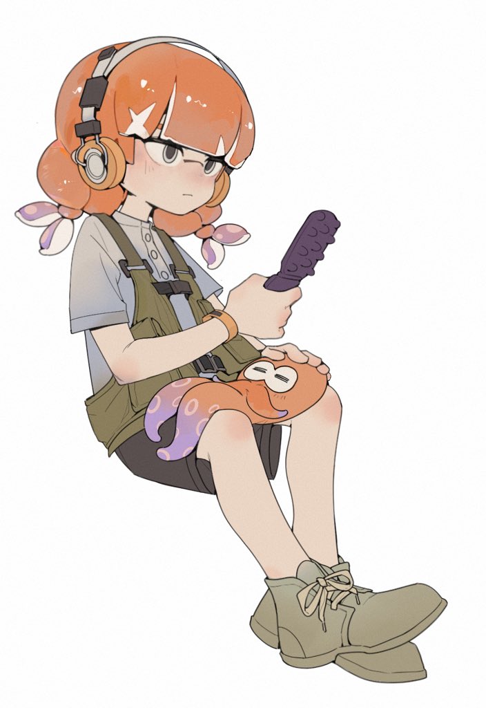 inkling player character, inkling girl, and octoling player character (splatoon) drawn by salted_whale