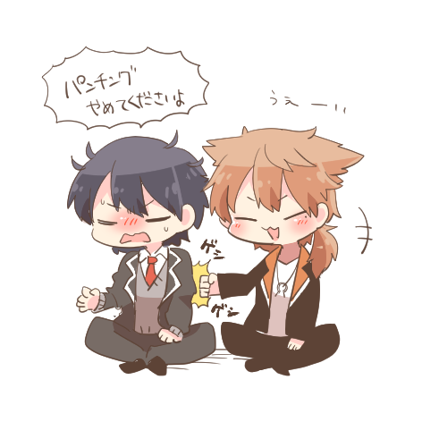 kenmochi touya and fushimi gaku (nijisanji) drawn by rebecca_(keinelove)