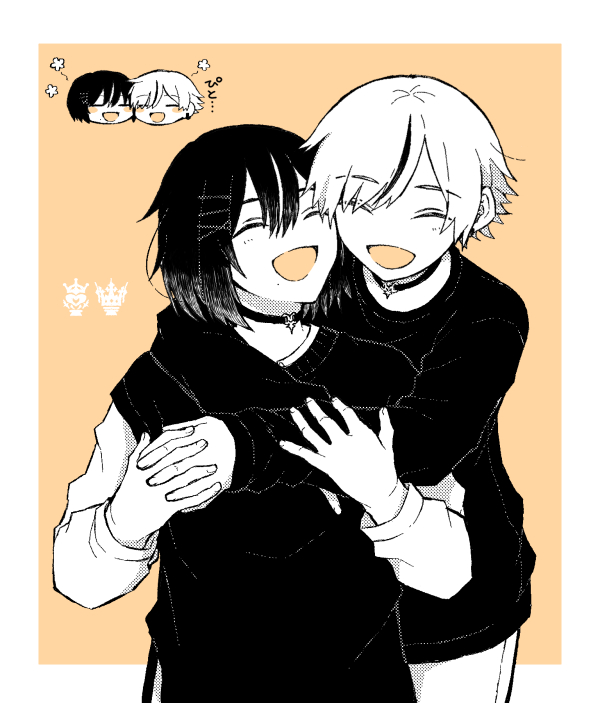 shinya yuda and protagonist (monark) drawn by lightblue15