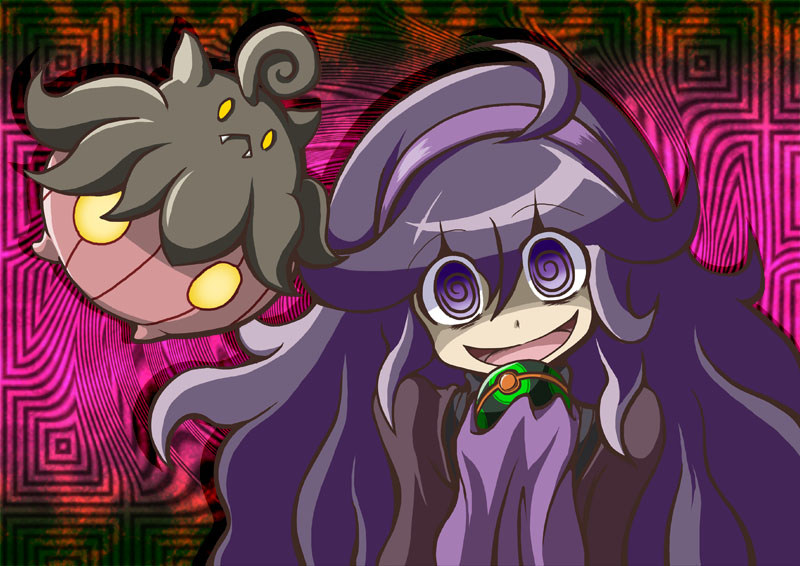 hex maniac and pumpkaboo (pokemon and 1 more) drawn by soboro_(jitome_dan)