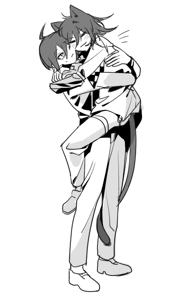 oma kokichi and saihara shuichi (danganronpa and 1 more) drawn by songpyeon_(sssssong)