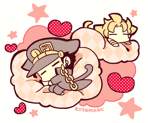 kujo jotaro and dio brando (jojo no kimyou na bouken and 1 more) drawn by kotorai