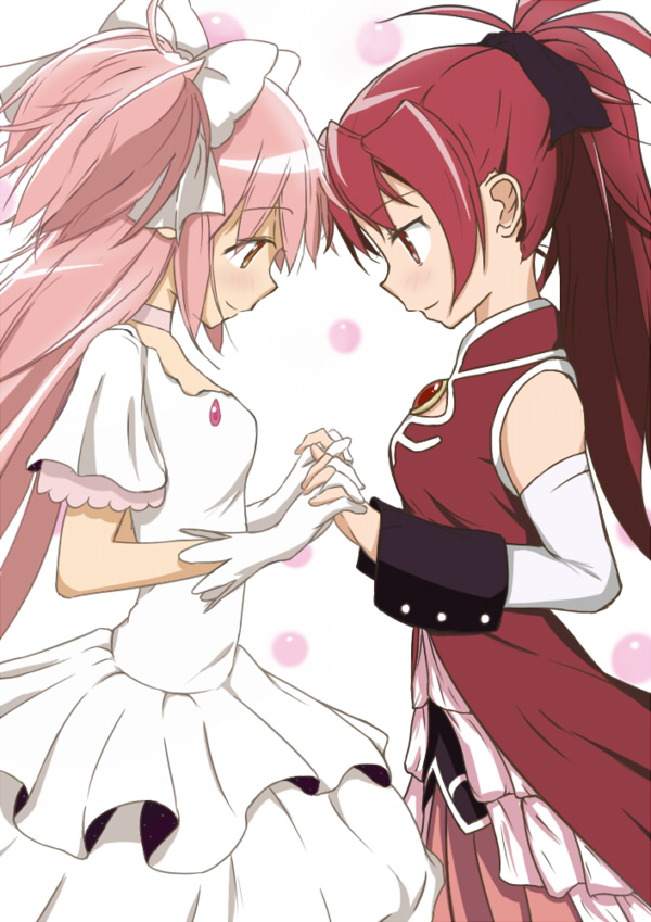 kaname madoka, sakura kyoko, and ultimate madoka (mahou shoujo madoka magica)