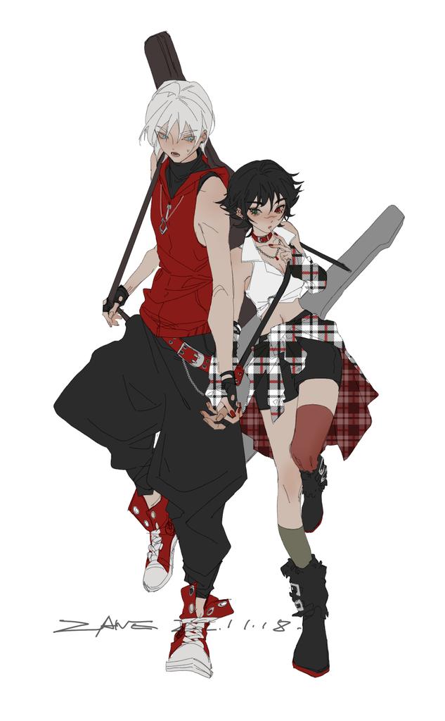 dante and lady (devil may cry) drawn by xue_orhsueh