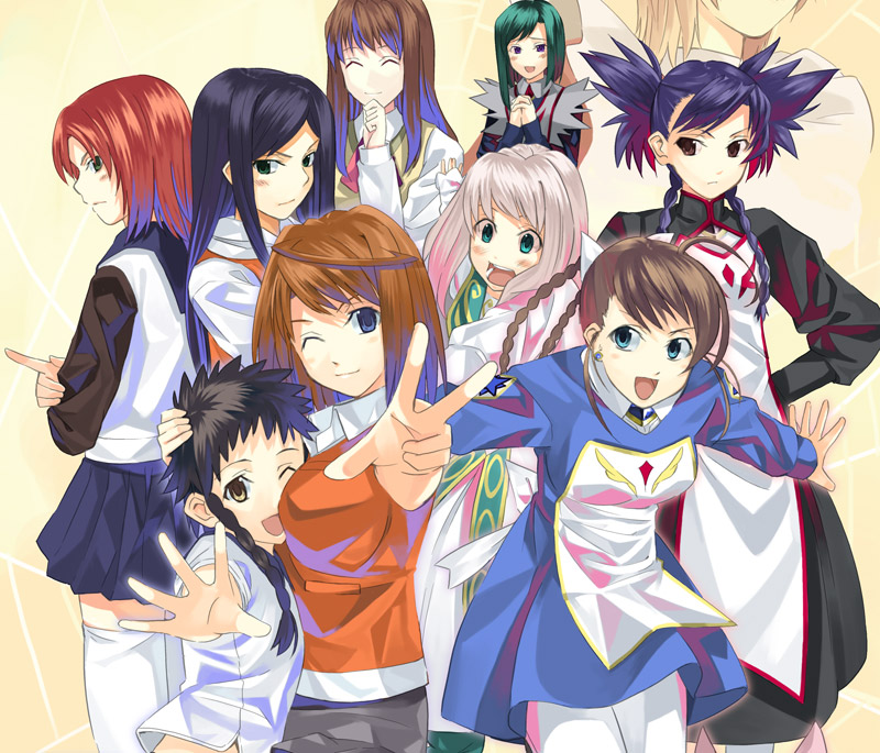 kuga natsuki, fujino shizuru, tokiha mai, arika yumemiya, nina wang, and 4 more (my-hime and 1 more) drawn by kabocha_(monkey4)