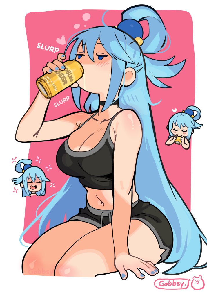 aqua (kono subarashii sekai ni shukufuku wo!) drawn by gobbsy_art