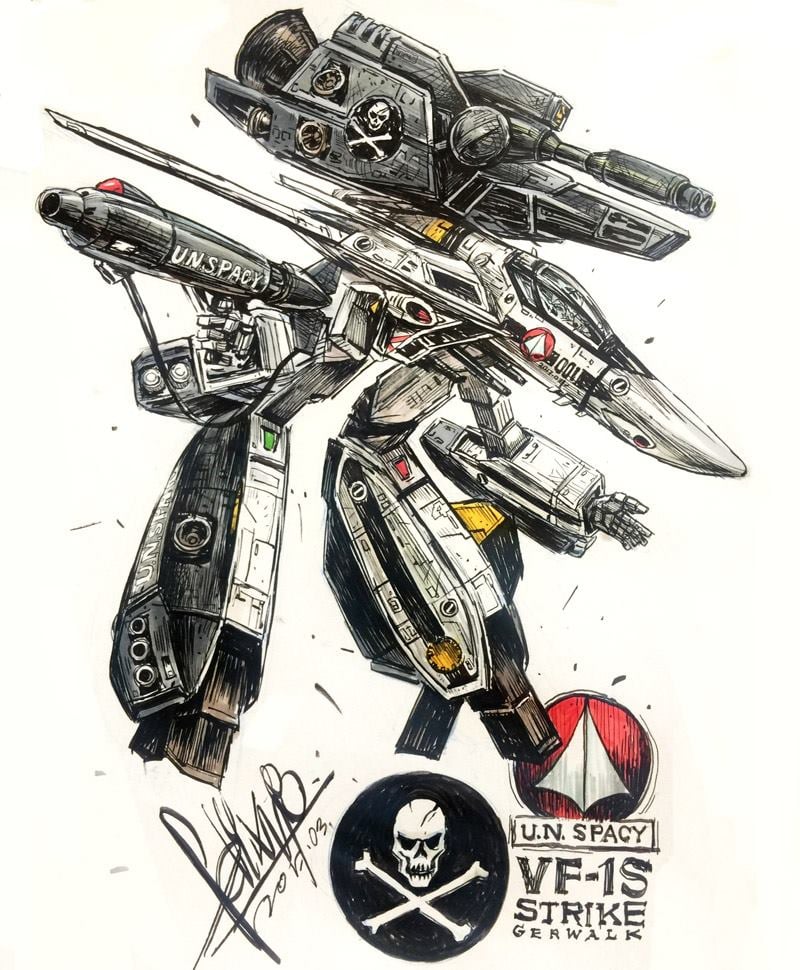 vf-1, vf-1s, and vf-1 strike (macross and 1 more) drawn by felix_ip