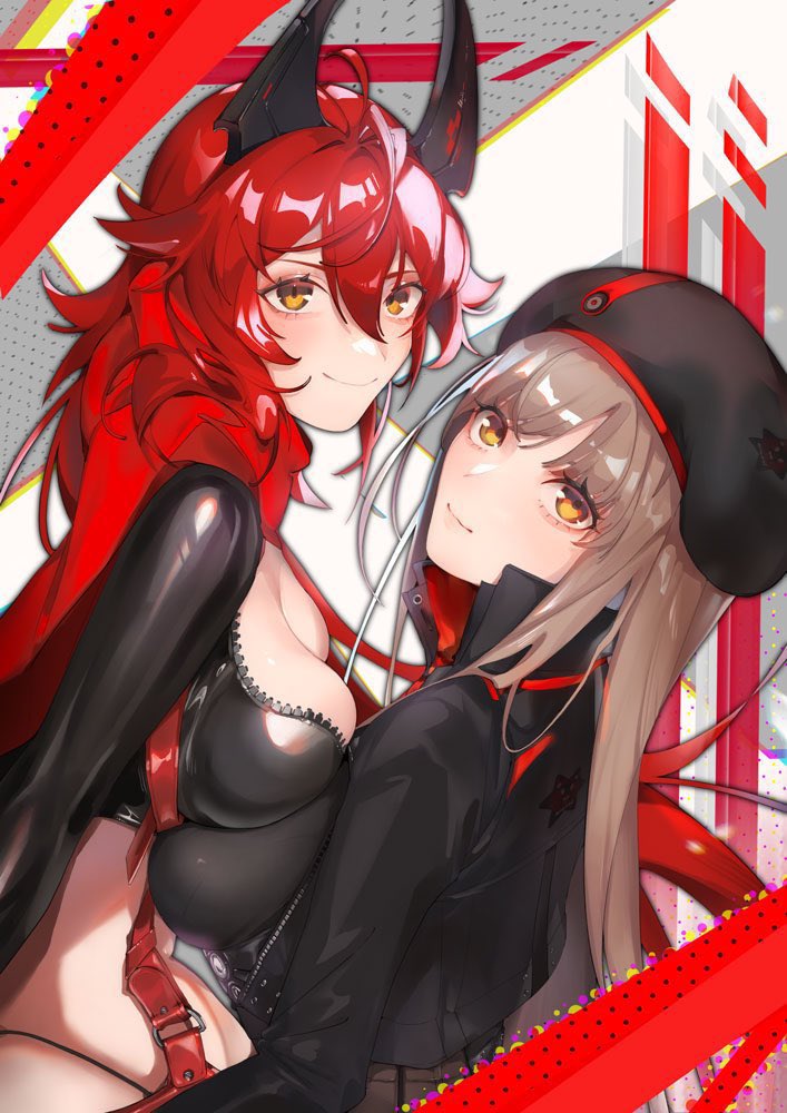rapi and red hood (goddess of victory: nikke) drawn by encountereve