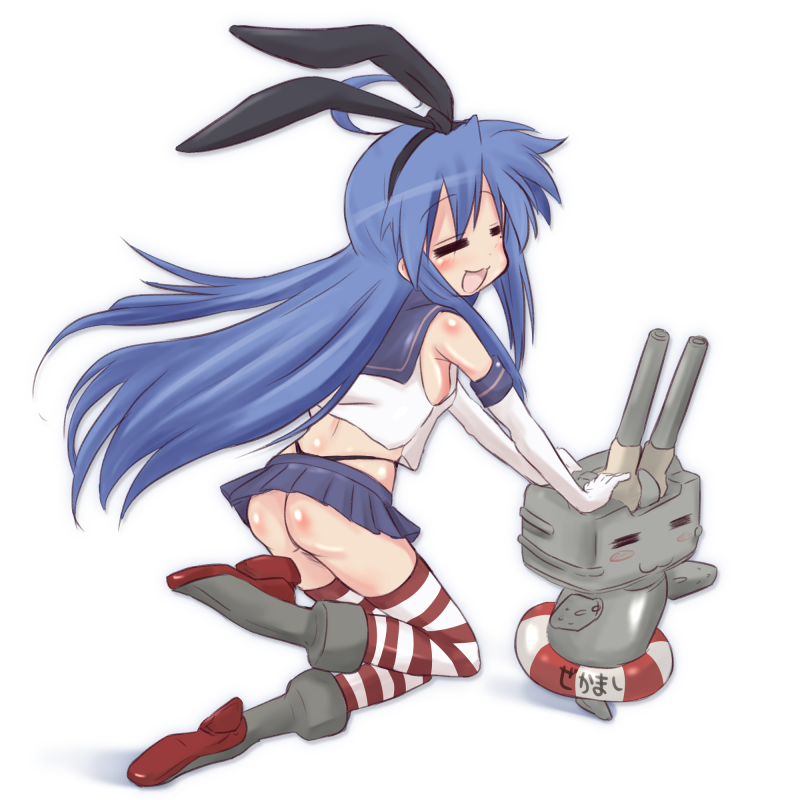 shimakaze, rensouhou-chan, and izumi konata (kantai collection and 1 more) drawn by mizushima_(p201112)