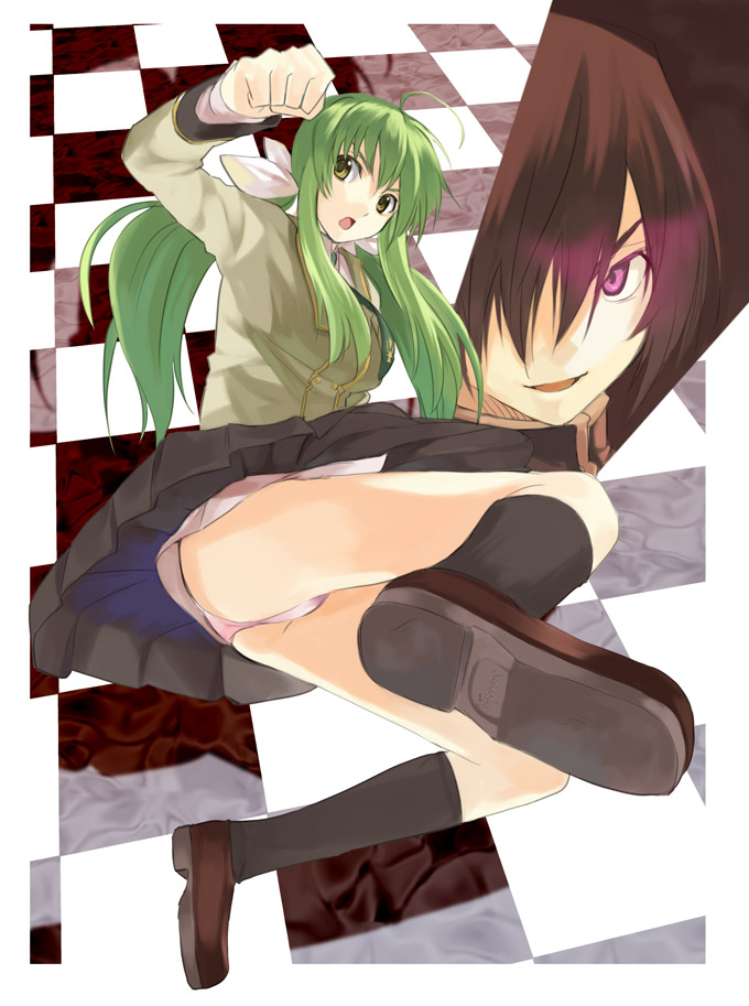 c.c. and lelouch vi britannia (code geass) drawn by kabocha_(monkey4)