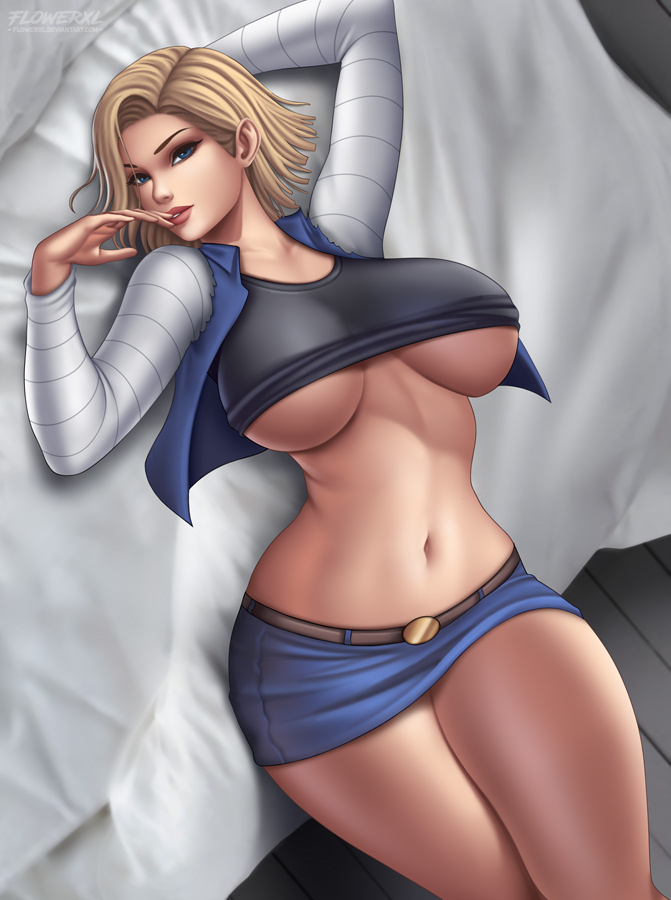 android 18 (dragon ball) drawn by flowerxl
