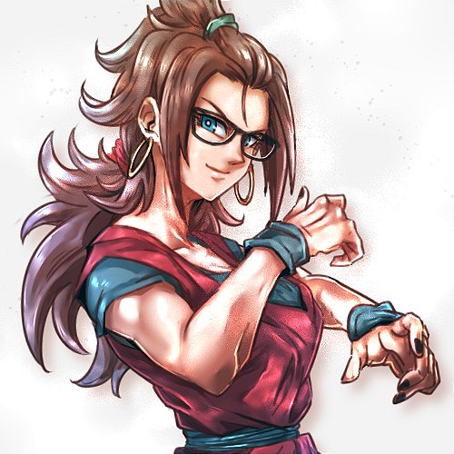 son goku and android 21 (dragon ball and 1 more) drawn by kemachiku