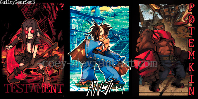 testament, mito anji, and potemkin (guilty gear) drawn by coey_kuhn