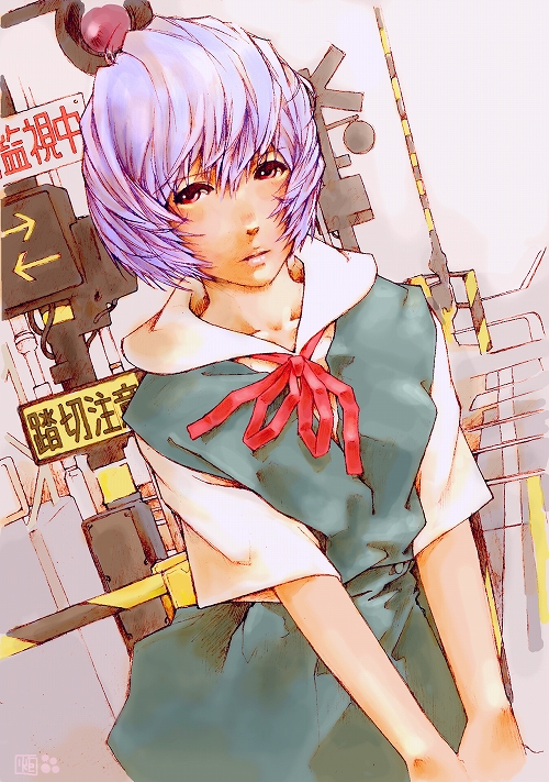 ayanami rei (neon genesis evangelion) drawn by kotatsu-spirit
