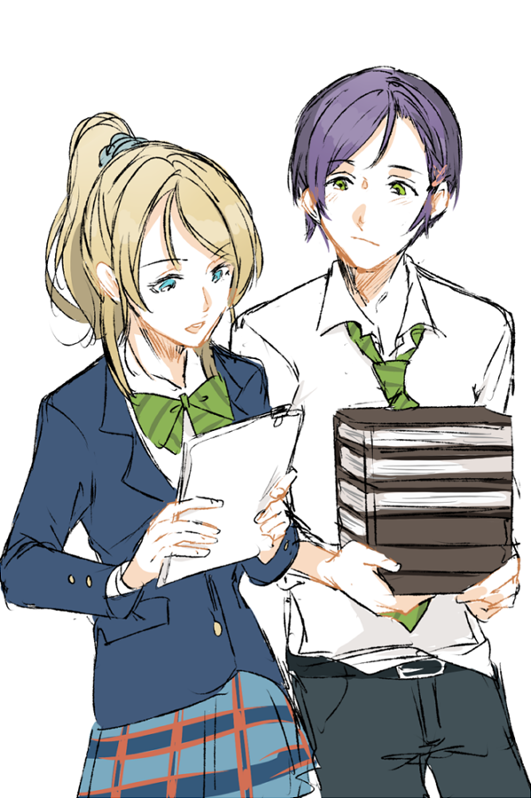 tojo nozomi and ayase eli (love live! and 1 more) drawn by sofy