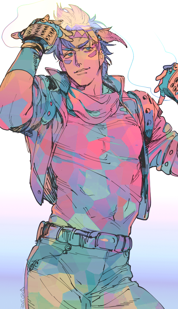 caesar anthonio zeppeli (jojo no kimyou na bouken and 1 more) drawn by icym