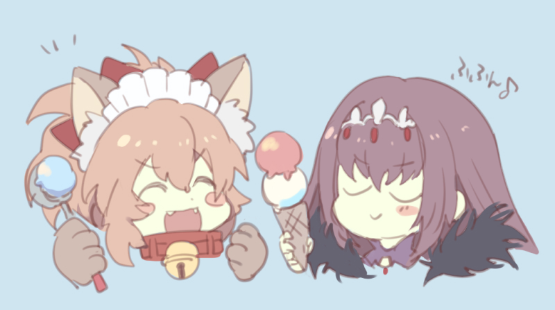 tamamo, scathach, tamamo cat, and scathach skadi (fate and 1 more) drawn by kidhukaji