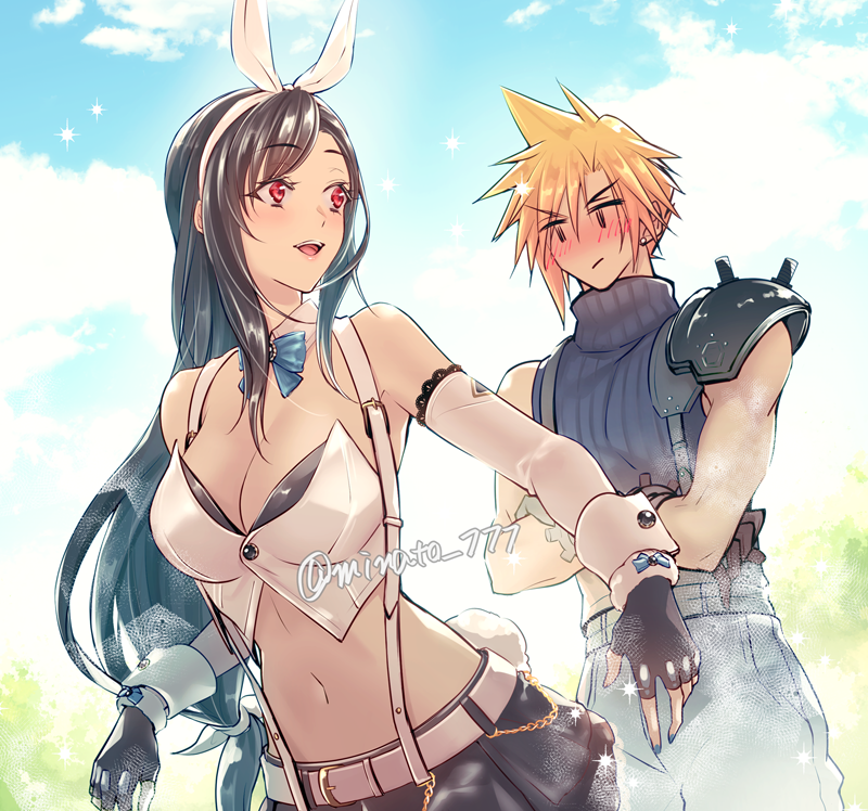 tifa lockhart and cloud strife (final fantasy and 2 more) drawn by minato_(ct_777)