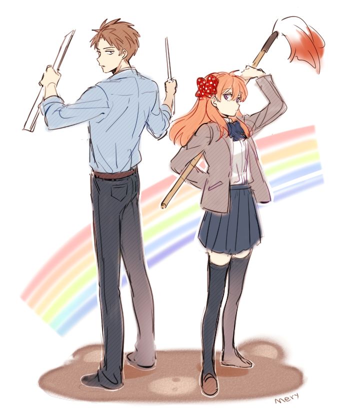 sakura chiyo and hori masayuki (gekkan shoujo nozaki-kun) drawn by mery_(yangmalgage)