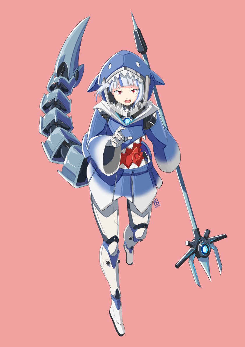 gawr gura (hololive and 1 more) drawn by automatic_giraffe