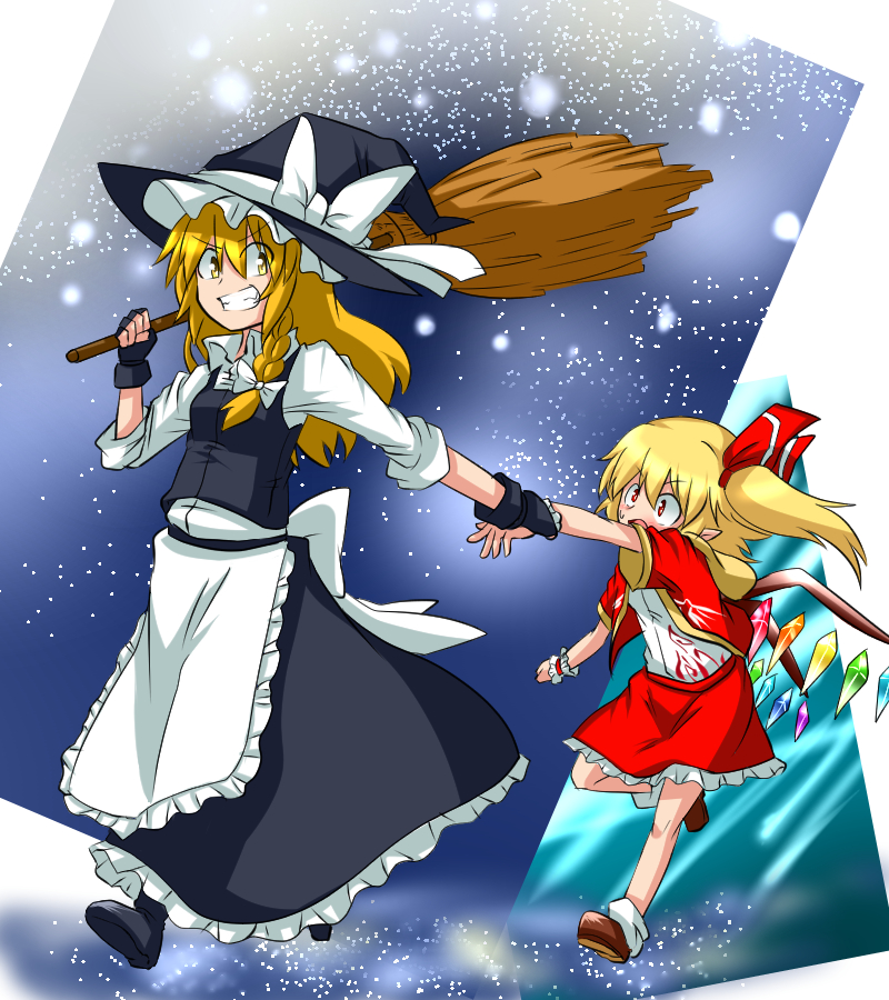 kirisame marisa and flandre scarlet (touhou) drawn by sumiya_nadateru