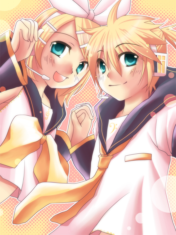 kagamine rin and kagamine len (vocaloid) drawn by hashi_moto