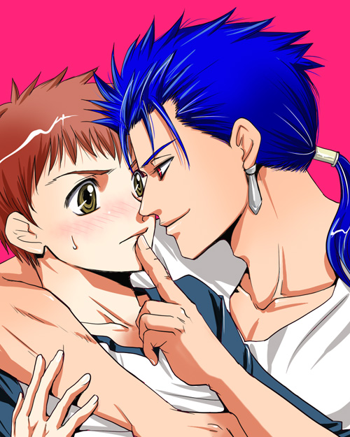 emiya shirou and cu chulainn (fate and 1 more) drawn by setta_(tokinon)