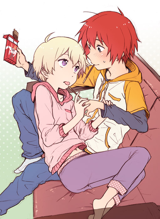 haru and sanada yuki (tsuritama) drawn by naruko_(nalcoro)