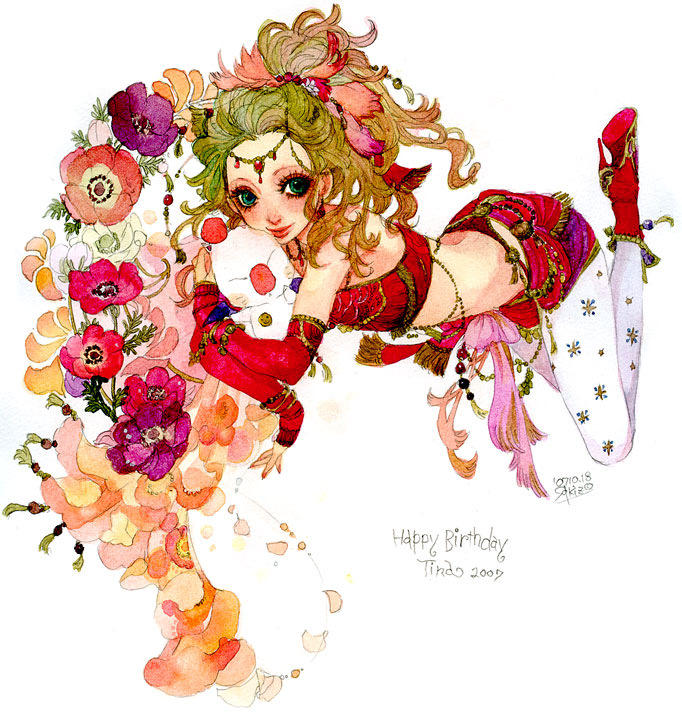 terra branford and moogle (final fantasy and 1 more) drawn by sakizou