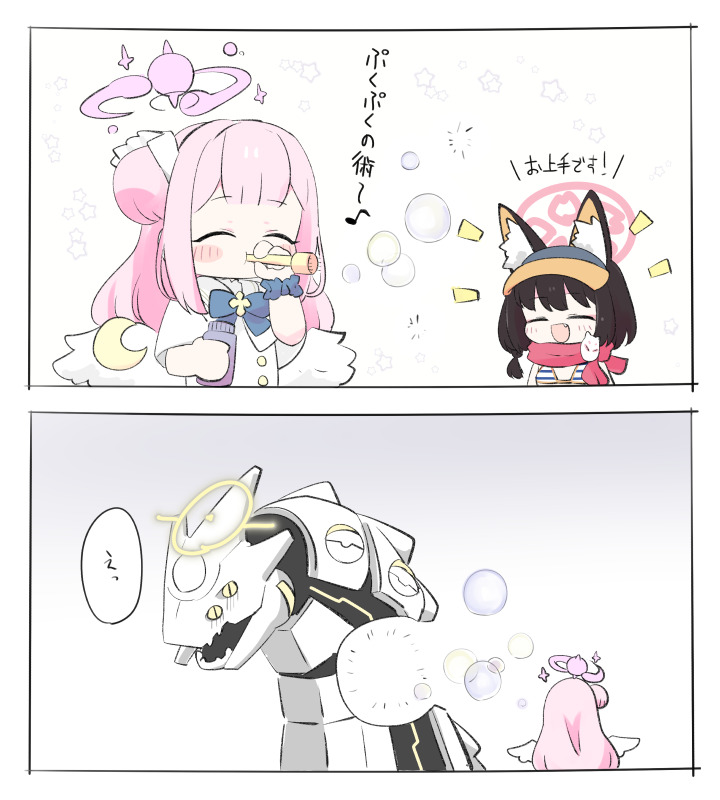 mika, izuna, and binah (blue archive) drawn by miranofuudoria