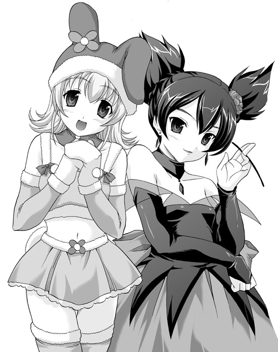 my melody, kuromi, and kurumi nui (sanrio and 1 more) drawn by map_(blue_catty)