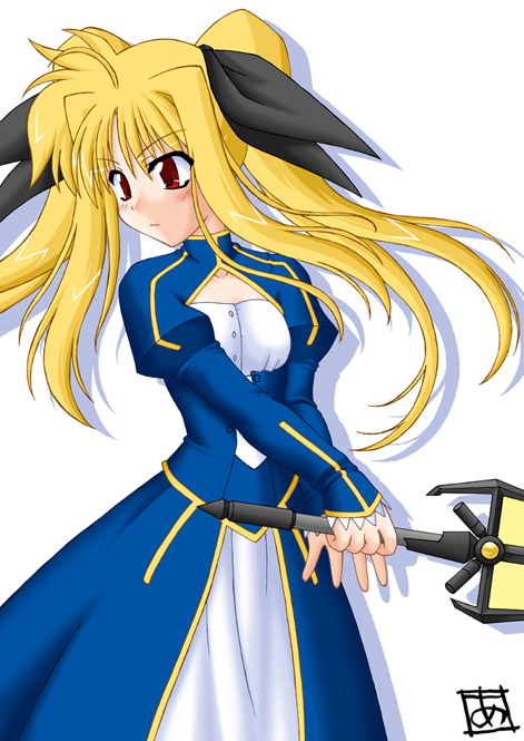 artoria pendragon, saber, fate testarossa, and bardiche (fate and 3 more)