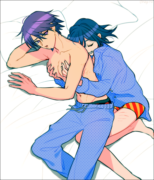 oma kokichi and momota kaito (danganronpa and 1 more) drawn by nagi_to_(kennkenn)