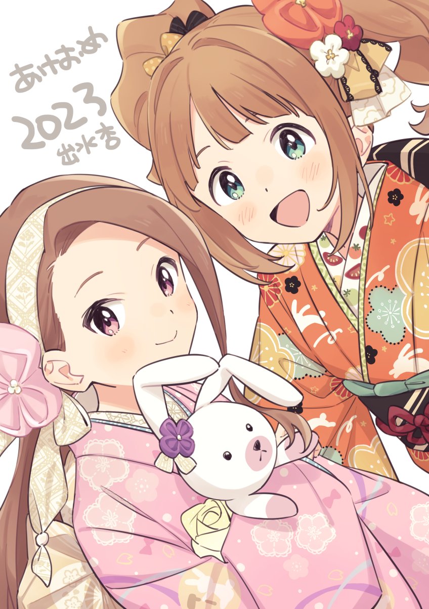 minase iori, takatsuki yayoi, and usa-chan (idolmaster and 2 more) drawn by demirinz
