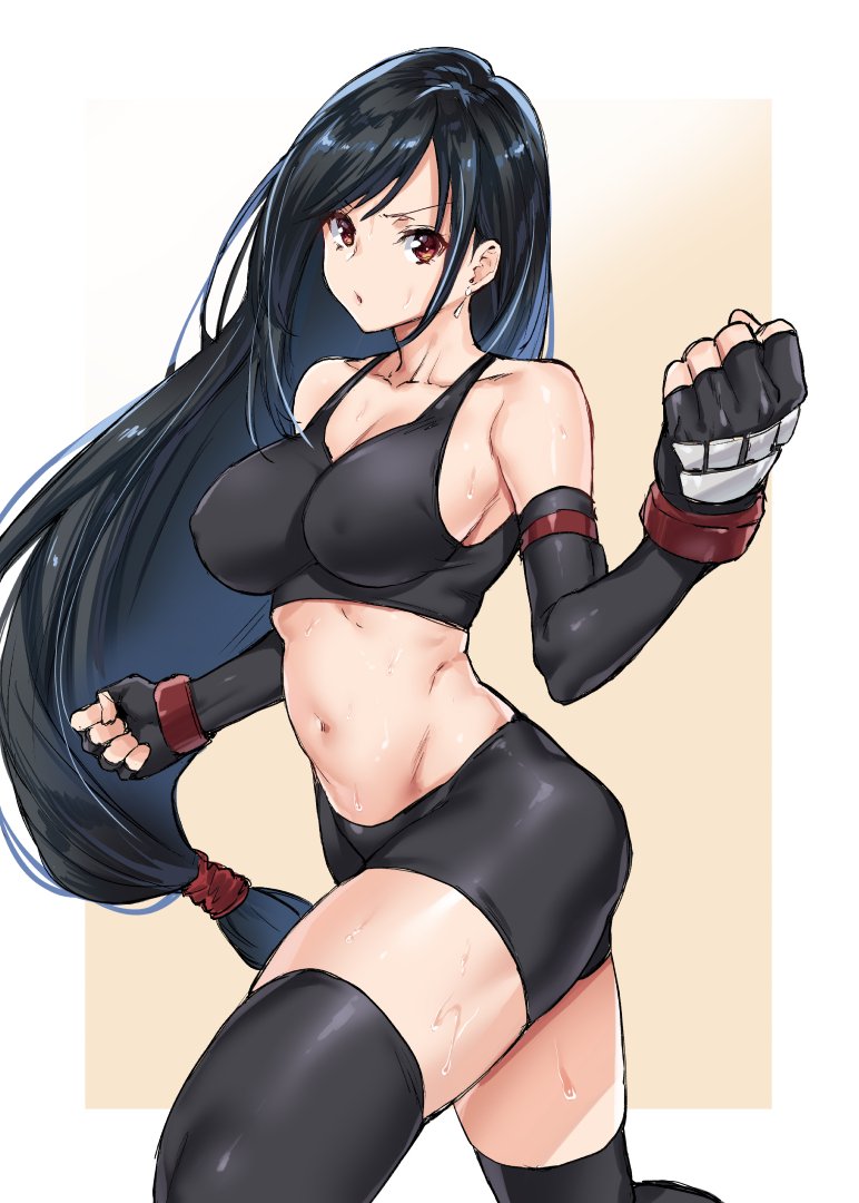 tifa lockhart (final fantasy and 2 more) drawn by mushi024