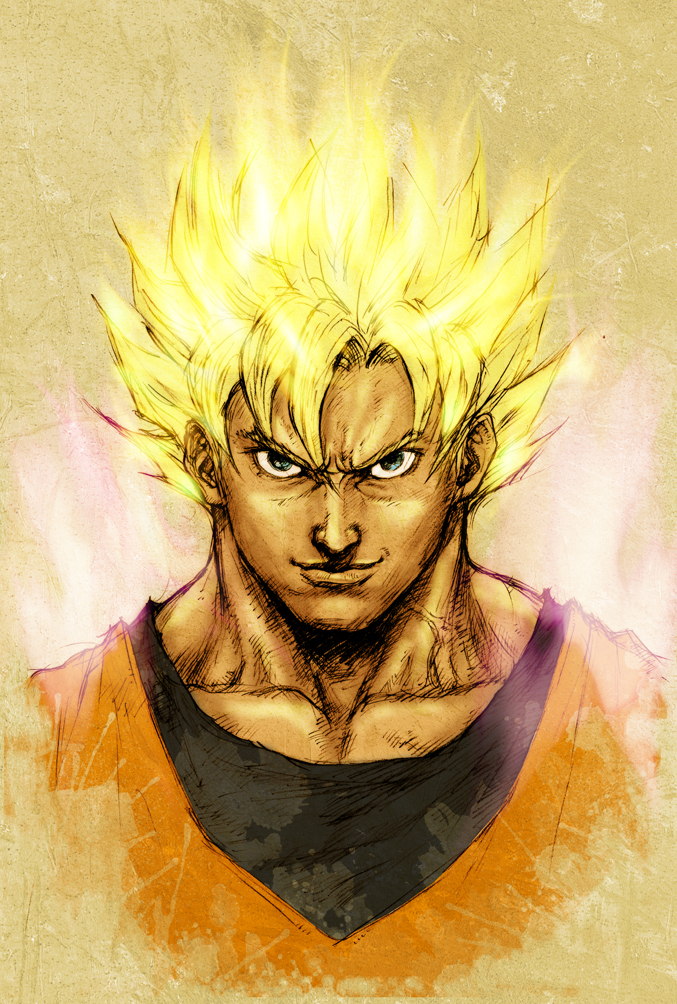 son goku (dragon ball and 1 more) drawn by tsunetarou_(yasu)