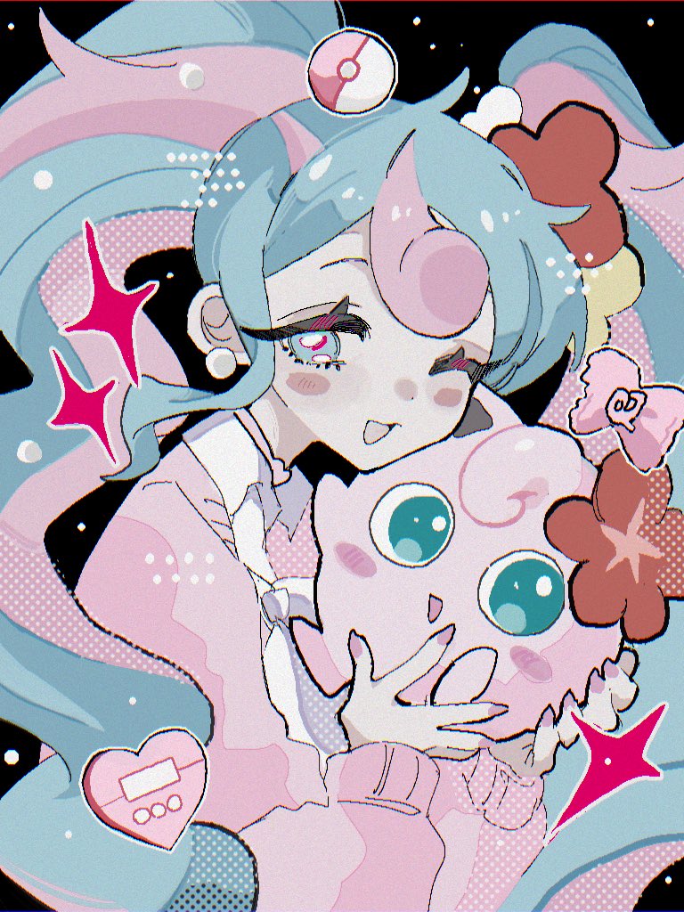 hatsune miku, jigglypuff, and fairy miku (pokemon and 2 more) drawn by tabun_ningen